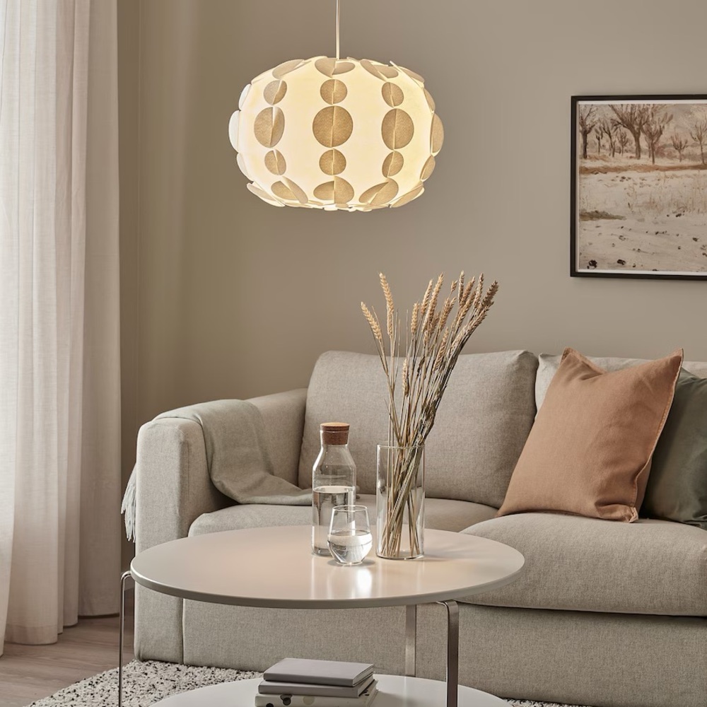 IKEA PEKTOLIT Ceiling Lamp Shade 18” White Modern Hanging NEW Lamp Shade Only